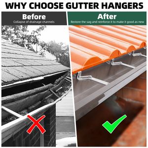 Supports de gouttière de 5, 6 et 7 pouces en alliage d'aluminium, crochets à vis utilisés pour fixer les gouttières - Product Image 5