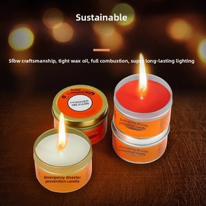 Bougie <span class=keywords><strong>d</strong></span>'<span class=keywords><strong>urgence</strong></span> sans fumée en cire de paraffine, longue durée, coupe-vent et étanche, pour tremblements de terre, pannes de courant, préparation aux catastrophes et kit de survie - Product Image 3