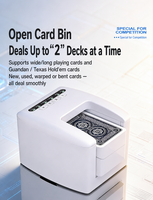 Distributeur de cartes/poker entièrement automatique Menglong Guandan SE, modèle blanc, avec 2 emplacements de rangement pour jeux de cartes, 4000 mA