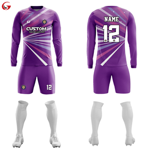 Conjunto de Uniforme de Fútbol Juvenil con Logotipo Personalizado en Color Morado, Tela Jacquard, Jersey de Entrenamiento de Manga Larga para Adultos PZ-X25017 - Product Image 1
