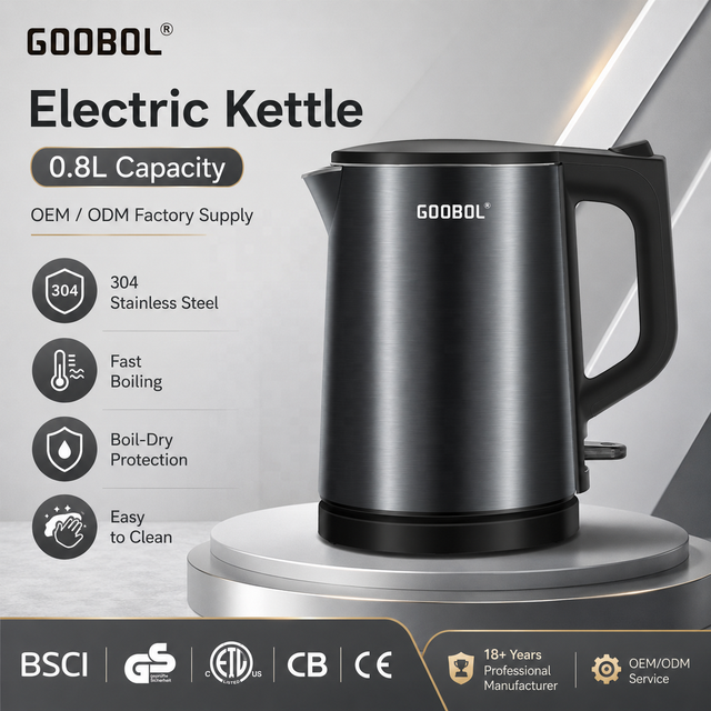 Hot Selling 1500W 0.8l Colorful Stainless Steel Cordless Portable Travel Electric Kettle Small