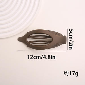 Pinces à cheveux françaises givrées de couleur unie en gros – Pinces bec de canard et pinces requin en plastique durables et antidérapantes pour femmes - Product Image 3