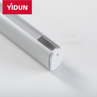 Profilé LED en aluminium pour plafond en plâtre architectural, bande lumineuse extrudée, canal de lumière pour cloison sèche, supports de lampe sans soudure, bases AC