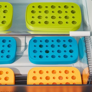 Moules à glaçons réutilisables en silicone transparent avec couvercle, fabricant de boules de glace avec récipient - Product Image 3