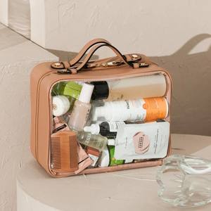 Custom Lady Travel Fashion PVC PU Portable <b>Makeup</b> Pouch Zipper for Holder Dual <b>Compartment</b> Clear Case Cosmetic <b>Bag</b> - Product Image 6