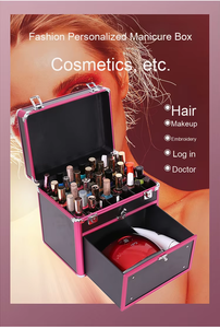 Scatola per il trucco di piccola capacità tipicamente quadrata o di forma rettangolare con manici robusti una scatola per il trucco impermeabile con chiusura <span class=keywords><strong>a</strong></span> chiusura - Product Image 6