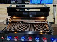 304 meubles en acier inoxydable noir luxe modulaire extérieur îlot de cuisine Portable gaz butane naturel barbecue gril réfrigérateur évier CE