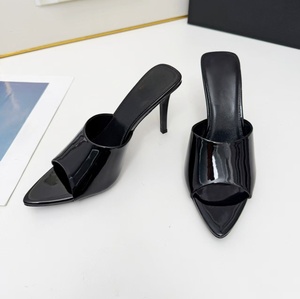 Sandales à talons hauts pour femmes, personnalisées, couleur nude, à bout pointu, avec semelle intérieure en cuir, style sexy et mature, polyvalentes pour cocktails - Product Image 6