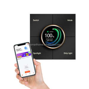 Nouvel interrupteur intelligent Tuya à gradation, avec contrôle via l'application Tuya et contrôle par écran, avec relais 4 voies et bouton intelligent - Product Image 3