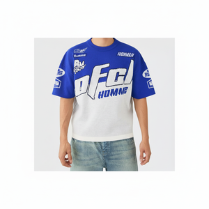 เสื้อยืดโอเวอร์ไซซ์สำหรับผู้ชายเสื้อยืดโอเวอร์ไซซ์ผ้าคอตตอน100% ขนาดใหญ่พิเศษสำหรับผู้ชายพิมพ์โลโก้แบบกำหนดเอง - Product Image 1