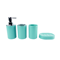 Ensemble cadeau d'accessoires de salle de bain de luxe 4 pièces : poubelle, distributeur de savon, porte-savon, porte-brosse de toilette, porte-brosse à dents, gobelet