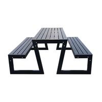 Mobilier d'extérieur commercial table de pique-nique rectangulaire en bois avec banc détaché extérieur restaurant patio table à manger chaise