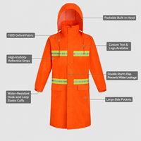 Veste de pluie imperméable, respirante, durable, haute visibilité, pour homme adulte, à capuche, réfléchissante, pour agents de sécurité, travailleurs sanitaires