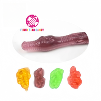Long bâton de pouding en forme de crocodile à saveur de fruit halal, bonbons aigres, gelée gommeuse pour enfants