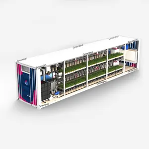 Fazenda vertical automática completa do recipiente aero-hidropônico para a fase da flor do veg do clone