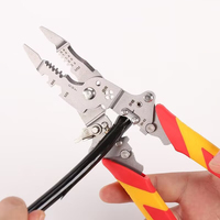 Outil de sertissage multifonction pour câble pliable 14in1 Machine à couper et à dénuder les fils d'acier Pince à dénuder et à dénuder