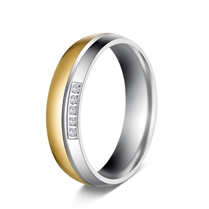 <span class=keywords><strong>Anillos</strong></span> <span class=keywords><strong>de</strong></span> Acero <span class=keywords><strong>de</strong></span> Titanio para Parejas, Populares en Instagram en Europa y América, Estilo <span class=keywords><strong>Shein</strong></span>, Bicolor en Oro con Incrustaciones <span class=keywords><strong>de</strong></span> Diamantes para Hombre - Product Image 6