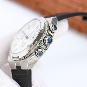 5500v style Stainless Steel Cushion <b>Case</b> Chronograph <b>Watch</b> Men Luxury White Dial Automatic Mechanical <b>Watch</b> Black Rubber Strap - Product Image 2