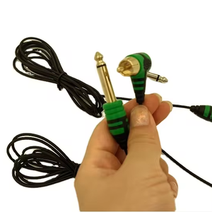 Suoxnele personnalisé Silicone 6.35mm 1/4 "<span class=keywords><strong>Jack</strong></span> pince à tatouer cordon <span class=keywords><strong>prise</strong></span> à 90 degrés RCA Pro alimentation pistolet à tatouer câble - Product Image 1