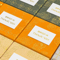 Coffret cadeau bijoux détachable haut de gamme personnalisé pour présentoir de bagues Insert gaufré logo feuille d'or vert olive exclusif