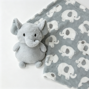 Peluche d'éléphant personnalisée, peluche d'éléphant grise, ensemble de couverture d'éléphant, adorable jouet d'éléphant - Product Image 4