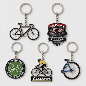 Porte-clés de vélo personnalisés de haute qualité, porte-clés en métal sur le thème du vélo, broche de club cycliste, souvenir de club de cyclisme - Product Image 1