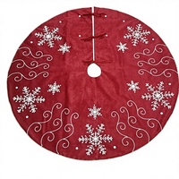Jupe de sapin de Noël en velours de luxe Artistry, 48 pouces, faite à la main, brodée de paillettes, couleur et taille personnalisables, couvre-sapin festif, décoration de Noël