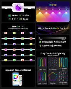 Permanent Outdoor LED Pixel <b>Lights</b> RGBW 24V IP68 for Christmas Decorations House Landscape Lighting 150FT - Product Image 4