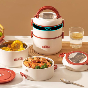 Récipient alimentaire étanche à 3 couches avec logo personnalisé Boîte <span class=keywords><strong>thermos</strong></span> à <span class=keywords><strong>lunch</strong></span> <span class=keywords><strong>thermos</strong></span> en acier inoxydable 304 pour le bureau et l'école - Product Image 2