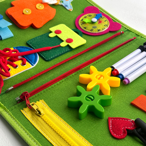 Tablero ocupado Montessori personalizado para niños pequeños en edad preescolar juguetes educativos para actividades tempranas libro ocupado de fieltro para habilidades básicas de niños - Product Image 5