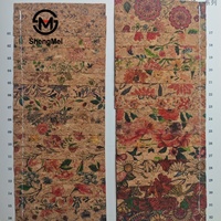 Tissu en cuir PU souple imprimé grain de bois style ethnique, en liège naturel Boximi vintage, pour bagages et portefeuilles