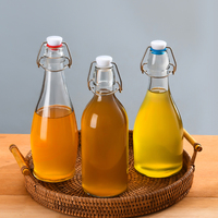 Classique Swing Top Cap 16oz Bouteille en verre transparent pour jus eau Kombucha vin bière brassage kéfir lait