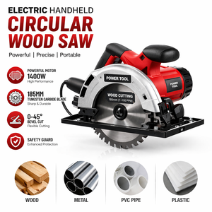 Scie circulaire électrique 1400W, 185mm, scie à bois portative, outil électrique avec coupe biseautée réglable - Product Image 2