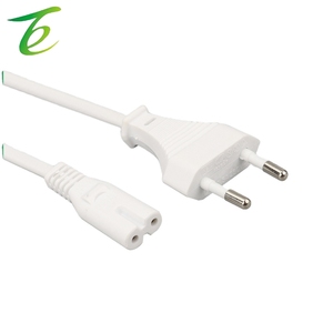 유럽 표준 8핀 전원 코드 2심 유럽 AC 순수 구리 플러그 와이어 전기 전원 코드 2구 플러그 순수 구리 - Product Image 2