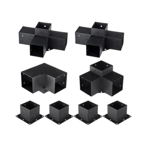 Pièces de support de pergola en acier noir, support d'angle à 3 voies à angle droit - Product Image 2