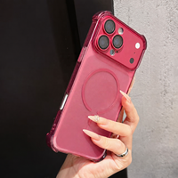 Coque de téléphone magnétique en TPU dépoli pour iPhone 18 17 16 15 Pro Max, antichoc avec ouverture inférieure et compatible charge sans fil