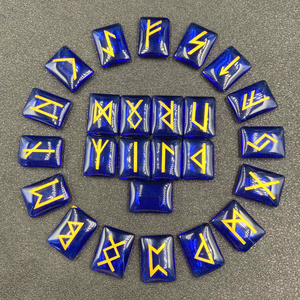 Juego de piedras rúnicas grabadas al por mayor en letras paganas Elder Futhark alfabeto símbolos material de piedras preciosas para brujería - Product Image 6