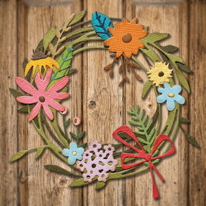 Corona Floral Metálica Hecha a Mano, Redonda, Decorativa, Estilo Rústico, Sin Iluminación, Paquete Individual - Product Image 4