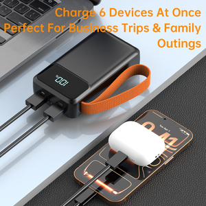 ASPOR A302 20000mAh <span class=keywords><strong>พา</strong></span><span class=keywords><strong>ว</strong></span><span class=keywords><strong>เวอร์</strong></span><span class=keywords><strong>แบงค์</strong></span>, PD+QC 22.5W ชาร์จเร็<span class=keywords><strong>ว</strong></span>, ไฟ LED, สายเคเบิลในตัว 4 เส้น, 6 ช่องจ่ายไฟ, เครื่องชาร์จพก<span class=keywords><strong>พา</strong></span>สำหรับโทรศัพท์ - Product Image 2