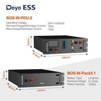 Batteries Deye HV Lifepo4 à haute tension montées sur rack BOS-W, batterie solaire Deye 100ah 5.12kwh 40kwh 25kWh
