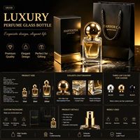 Vente en gros de flacons atomiseurs de parfum en verre transparent à fond épais carré de 30 ml, 50 ml, 100 ml avec couvercle estampé or, impression personnalisée