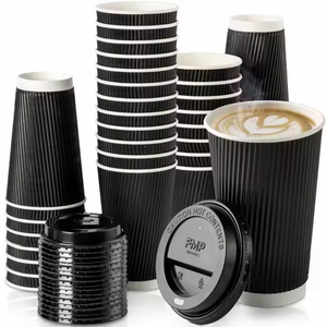 Vendita calda personalizzato usa e getta 12 <span class=keywords><strong>Oz.</strong></span> Tazze di carta caffè a doppia parete con coperchi eco scatole di carta per tazza di caffè caldo - Product Image 1