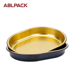 Conteneur de cuisson ovale jetable en aluminium PET antiadhésif de 950 ml avec <span class=keywords><strong>couvercle</strong></span> <span class=keywords><strong>plat</strong></span> bas pour pizza et <span class=keywords><strong>tarte</strong></span> - Product Image 4