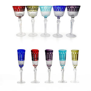 Tinta azul 150ml corte a mano Edo Kiriko <span class=keywords><strong>copas</strong></span> de vino de <span class=keywords><strong>cristal</strong></span> bohemio hermoso patrón <span class=keywords><strong>copas</strong></span> de vino de plástico con caja de regalo - Product Image 2