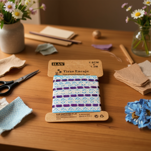 Cinghie in pizzo ILAN 1,8 cm x 1,2 m viola per decorazioni artigianali - Product Image 2