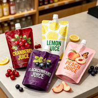 Pochette souple alimentaire avec bec verseur pour jus, thé, vin, sucre, aliments pour animaux, gelée, eau, emballage brillant, sac liquide en plastique réutilisable