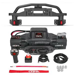 Kit de récupération tout-terrain 4x4 avec treuil électrique 12V, câble synthétique, télécommande sans fil et support de pare-chocs pour SUV et Jeep – Accessoire de <span class=keywords><strong>remorquage</strong></span> - Product Image 2
