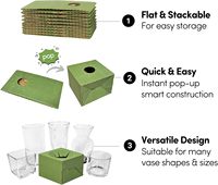 Boîte de livraison florale en carton ondulé personnalisée, robuste, carrée, pour le transport de fleurs, avec poignée découpée