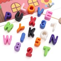 Cuentas de Plástico Brillantes y Vibrantes con Letras y Números, Orificio Grande, 3D, de la A a la Z, del 0 al 9, Dijes Sueltos para Llaveros, Collares, Manualidades DIY