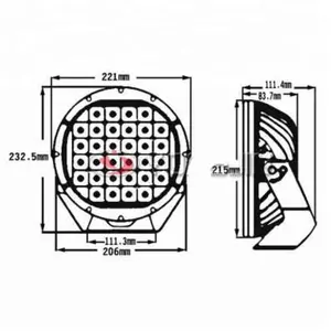 Luz LED de trabalho para empilhadeira e caminhão, luz vermelha redonda de 96 W 160 W, 9 polegadas, luz de neblina off road, luz LED Offroad para empilhadeira e caminhão trator